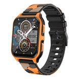 Smartwatch Colmi P73 Silicona Camuflado Negro Y Naranaja Ss