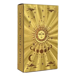 Baralho Tarô Dourado Gold Tarot Cartas Luxuoso 78 Cartas Sol