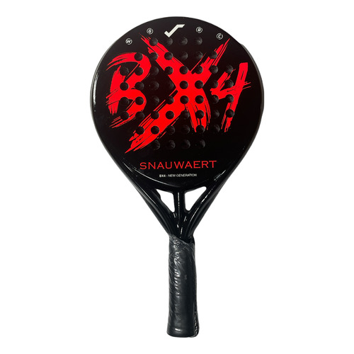 Paleta De Padel Snauwaert Bx4 Color Negro Con Rojo