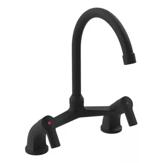 Llave Combinacion Lavaplatos Bogen Negra Stretto Acabado Mate Color Negro