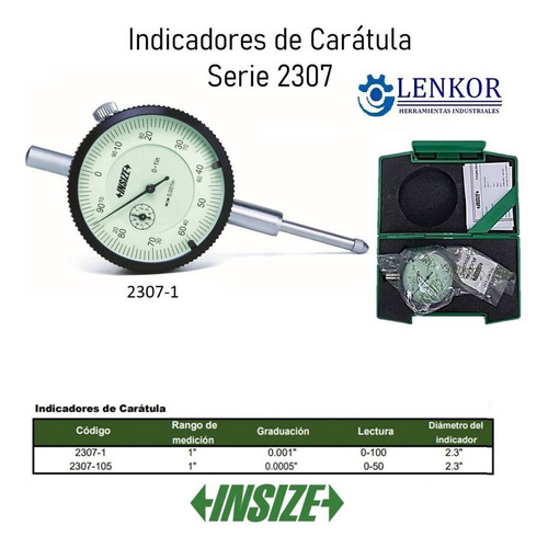 Reloj Indicador De Carátula 1 Pulgada Insize