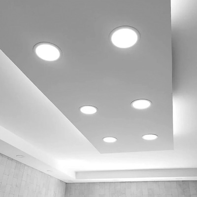 Panel Led 12w Redondo De Embutir Techo Alta Potencia Moderno