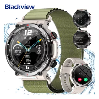 Smartwatch Blackview W50 1.96'' Reloj Inteligente Smart Watch Reloj Militar Para Hombre Función De Llamada A Prueba De Caídas Impermeable Antimagnético, Gris