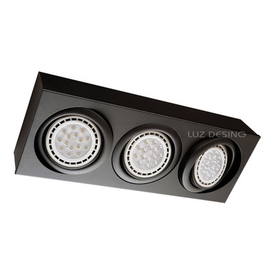 Plafon Cardanico 2 Luces Negro Apto Led Ar111 Gam 3520 Negro