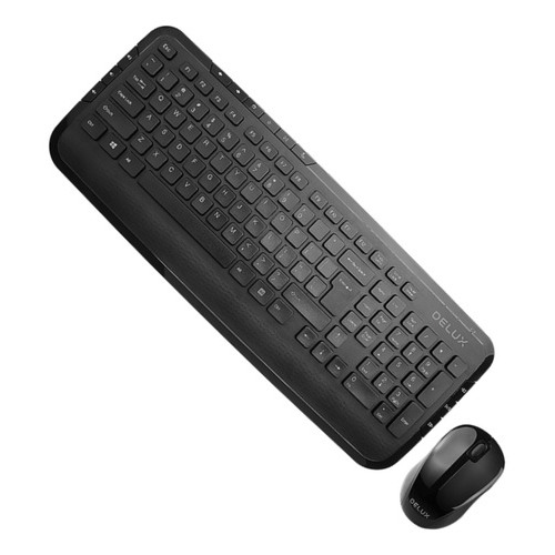 Delux Combo Inalámbrico: Teclado 12 Keys Multimedia + Mouse Color del mouse Negro Color del teclado Negro