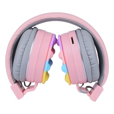 Audífonos Inalámbrico Njoytech Diadema Con Pop It Rosa