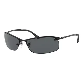 Anteojos De Sol Polarizados Ray-ban 0rb3183 Standard Con Marco De Metal Color Polished Black, Lente Grey Clásica, Varilla Polished Black De Metal