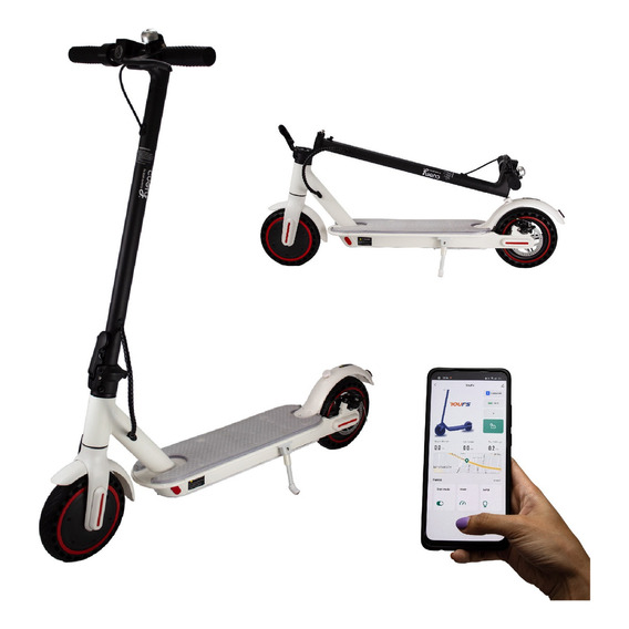   Cuory Scooter eléctrico CUO22 plegable adulto control bluetooth 32km/h color blanco