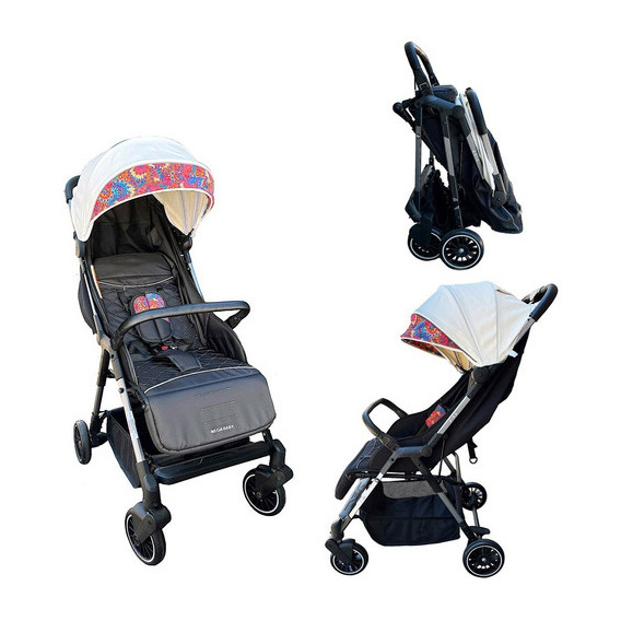 Coche Cuna Bebé Mega Baby Aria Ultraliviano Y Compacto Color Flow White