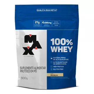 Refil 100% Whey Protein Concentrado 900g Sabor Baunilha