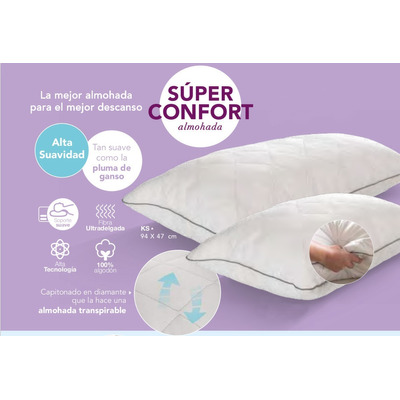 Almohada Ks 100% Algodon Super Confort Transpirable Vianney