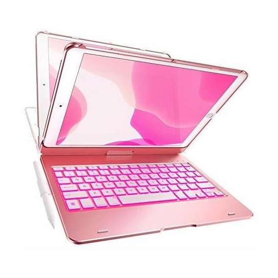 Funda Con Teclado Para iPad A2270 Color Rosa 8th 2020