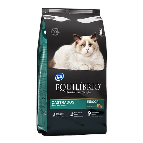 Alimento Equilíbrio Indoor Mature Castrados para gato senior sabor mix en bolsa de 1.5kg
