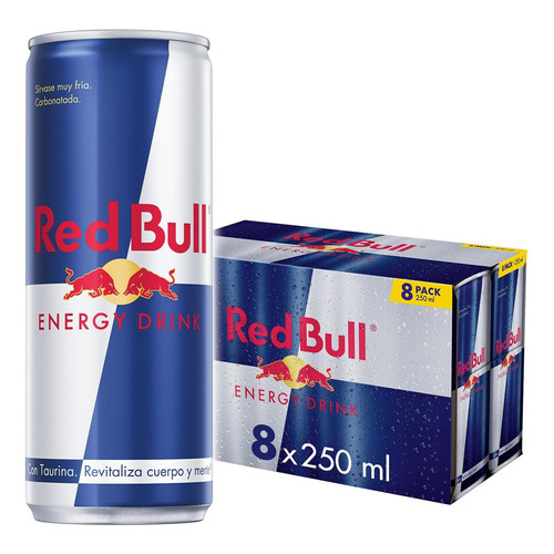 Bebida Energética Red Bull Con 8 Piezas De 250 Ml C/u
