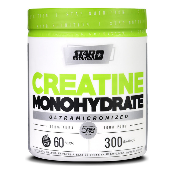 Star Nutrition Creatine Monohydrate En Pote De 300 Grs. Sin sabor