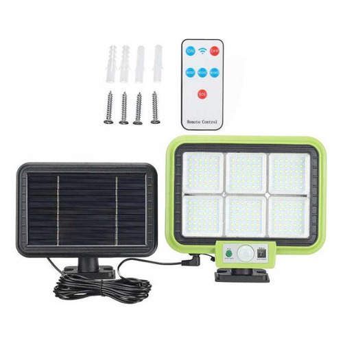 Reflector Luz Solar Control Sensor Movimiento 162 Led 48 W Color De La Carcasa Gris