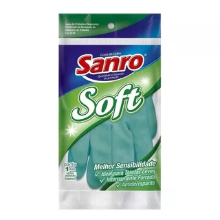 Luva Sanro Soft Verde Premium Tamanhos P / M / G Tamanho M