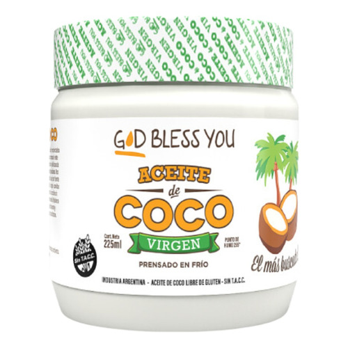 Aceite de coco virgen de 225ml God Bless You