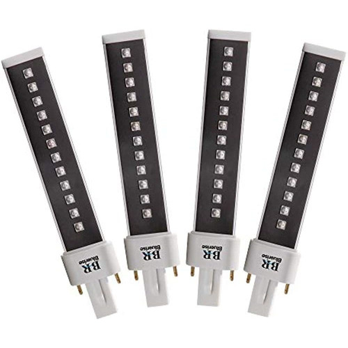 Brbluerise 4 Pcs 9w Uv Lamp 365 + 405nm Double Light Source 