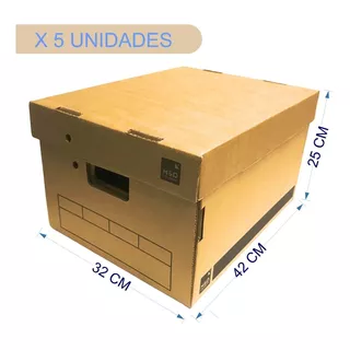 Caja Archivo M&d 406 C/tapa Reforzada 42x32x25 X5 Unidades 