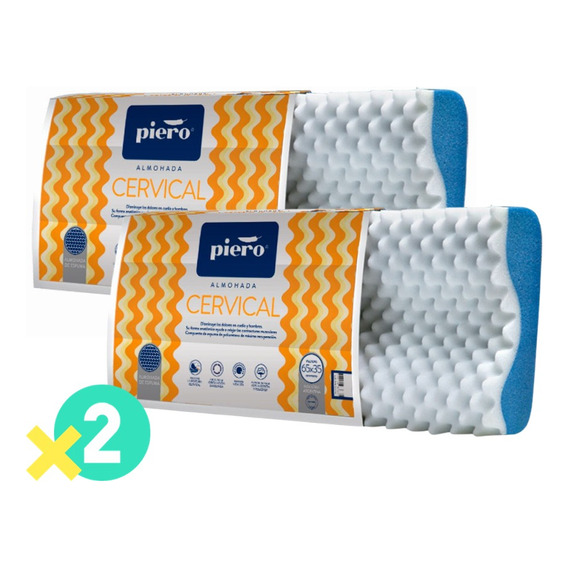 Combo 2 Almohadas Piero Cervical De Espuma - Mejora Postura