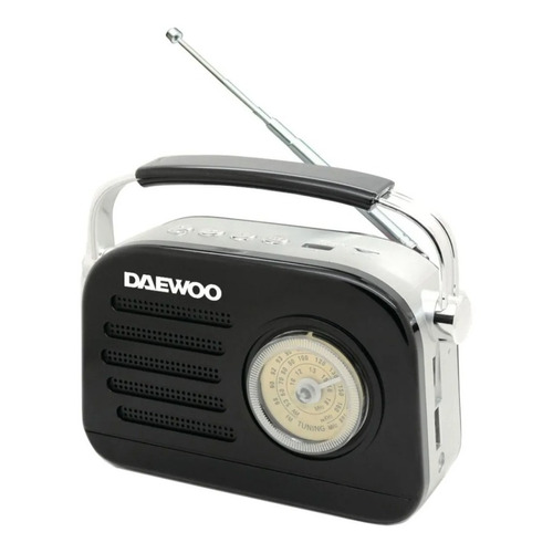 Radio Retro Daewoo Am Fm Usb Bluetooth 220 V O Pilas Color Negro