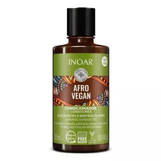  Acondicionador Afro Vegan Inoar 300ml Vegano Rizos Rulos