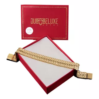 Pulsera Elegante Ro2 12mm Plata Baño Oro 24k Duodeluxejoyas®