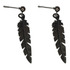 1 Par Aretes Pluma Etnica Grande Negras