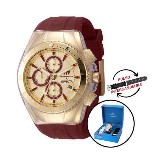 Reloj Para Hombres Technomarine Tm 122004 Color de la correa Oro