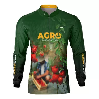 Camisa Agro Fazenda Brk Plantação Produtor De Tomate Uv50 +