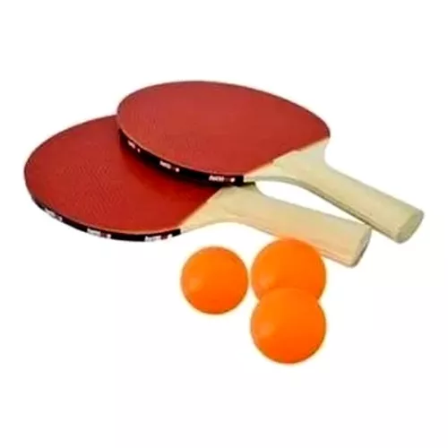 Kit Ping Pong Tenis Mesa 2 Raquetes 3 Bolas - POINT MIX ACESSORIOS