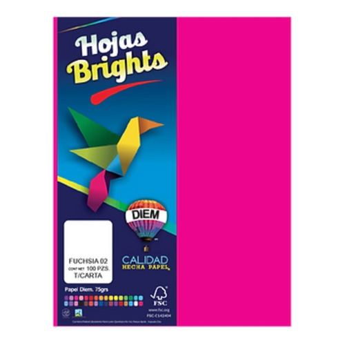 100 Hojas De Papel De Color Tamaño Carta Manualidades Color Fiusha