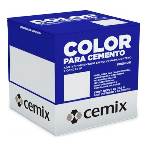 Color Para Cemento Pigmento Rojo Óxido 1 Kilogramo Cemix