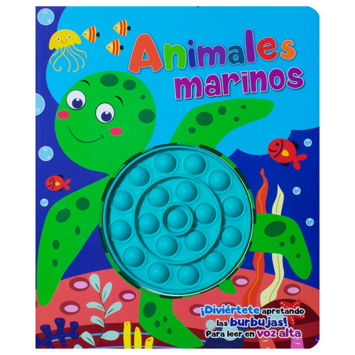 Apretando Burbujas: Animales Marinos.: Libro Pop It Apretando Burbujas: Animales Marinos, de Varios autores. Editorial Silver Dolphin (en español), tapa dura en español, 2022