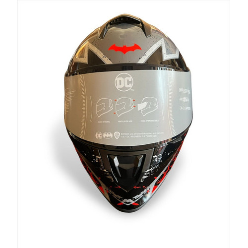 Casco Batman Moto Kov Kroon Dc Comics Certificado Dot Color Rojo Tamaño del casco S 55-56cm