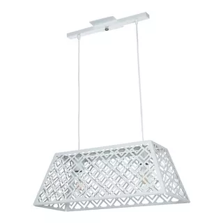 Colgante Trapecio 2 Luces Apto Led Cocina Barra Diseño Full Color Blanco