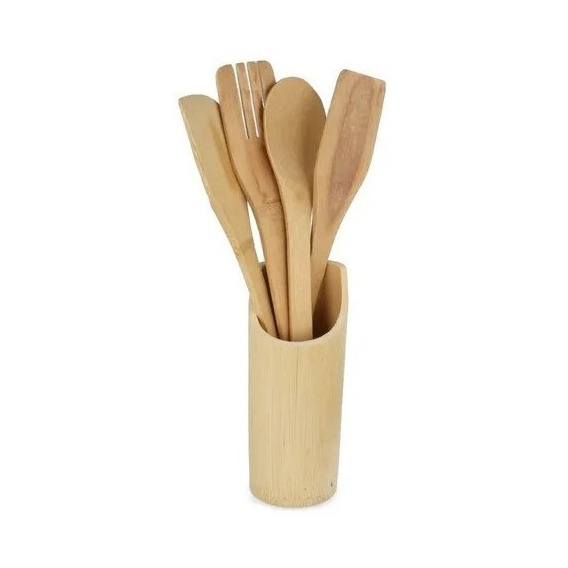 Set De Menage De Madera Bamboo X 4 Pcs