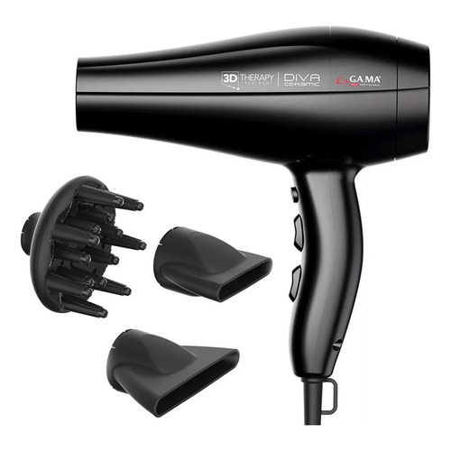 Secador de pelo GA.MA Italy 3D Therapy Diva Ceramic Ion negro 220V - 240V