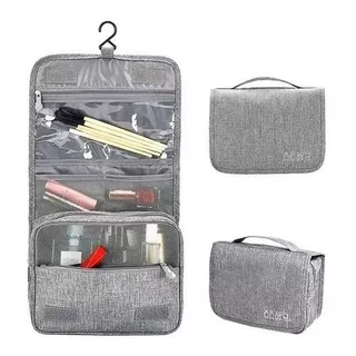 Neceser Organizador Cosmetiquero Multi Bolsillo Impermeable Color Gris