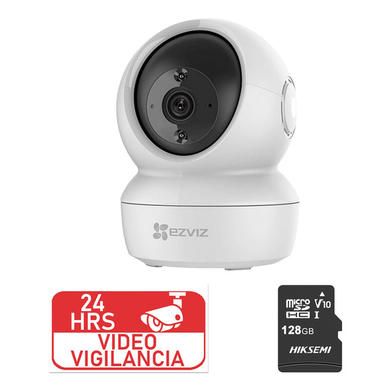 Kit Cámara De Seguridad Ezviz C6n 128gb Almacenamiento Microsd  , Wireless Inalambrica 2mp Visión Nocturna Incluida Con Movimiento Ptz Y Audio Bidireccional