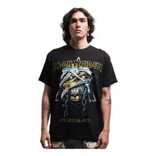 Camiseta Iron Maiden Powerslave Chain Head Oficial