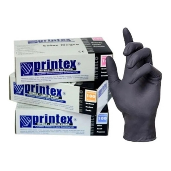 3 Cajas Guantes Nitrilo Negro Reforzado X 100 