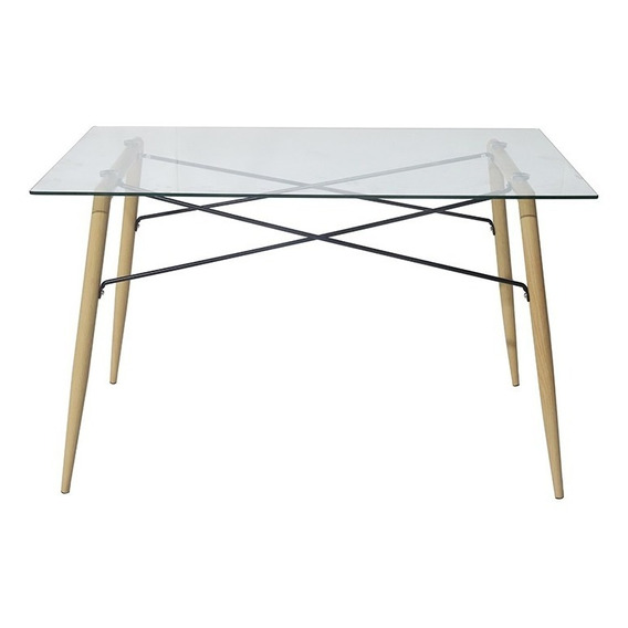 Mesa Comedor Rectangular De Vidrio Eames 140x80 / Oferta