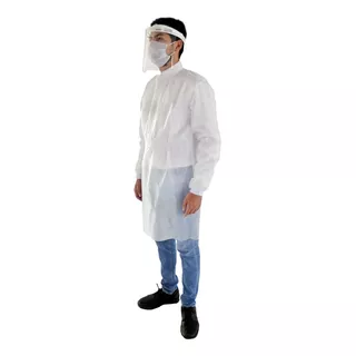 Bata Quirúrgica Uniforme Desechable Médico Ropa Blanca 1 Pza