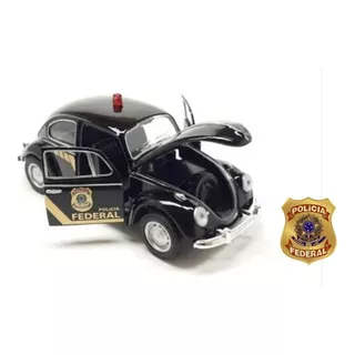 Carrinho De Ferro Fusca  Policia Federal Miniatura Coleção
