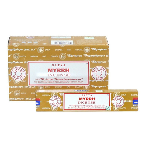 Sahumerios Satya Nag Champa - 12 Unidades Fragancia Myrrh