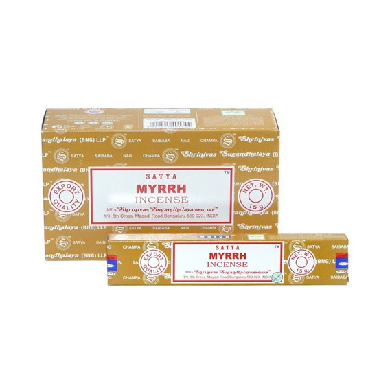 Sahumerios Satya Nag Champa - 12 Unidades Fragancia Myrrh