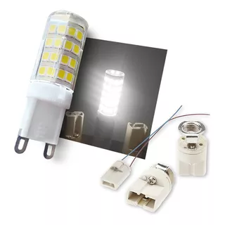 9 Lâmpadas Led Halopim G9 127v 5w Branca Fria + Soquetes