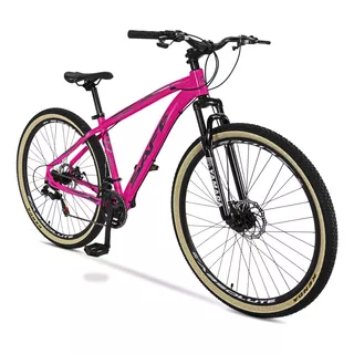 Bicicleta 29 Mtb Safe Alumínio 21 V Freio À Disco Suspensão Cor Rosa Pink Tamanho Do Quadro 17